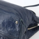 Miu Miu Handtasche Leder 2-Wege Marine Silber Auth 165002-10