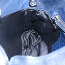 Miu Miu Handtasche Leder 2-Wege Marine Silber Auth 165002-22