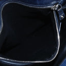 Miu Miu Handtasche Leder 2-Wege Marine Silber Auth 165002-24