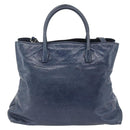 Miu Miu Hand Bag Leather 2way Navy Silver Auth 165002-2