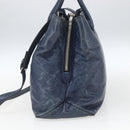 Miu Miu Handtasche Leder 2-Wege Marine Silber Auth 165002-4