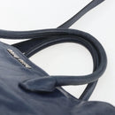 Miu Miu Handtasche Leder 2-Wege Marine Silber Auth 165002-8