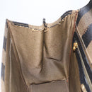 FENDI Pecan Canvas Hand Bag Black Brown gold Auth 165003-22