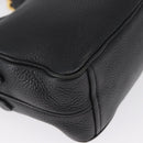 PRADA Shoulder Bag Leather Black Gold Auth 165005-15