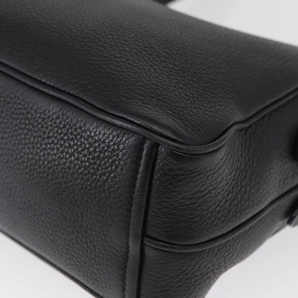 PRADA Shoulder Bag Leather Black Gold Auth 165005