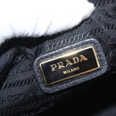 PRADA Shoulder Bag Leather Black Gold Auth 165005-18