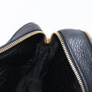 PRADA Shoulder Bag Leather Black Gold Auth 165005-19