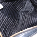 PRADA Shoulder Bag Leather Black Gold Auth 165005-21
