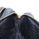 PRADA Shoulder Bag Leather Black Gold Auth 165005-22