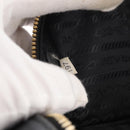 PRADA Shoulder Bag Leather Black Gold Auth 165005-12