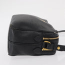 PRADA Shoulder Bag Leather Black Gold Auth 165005-3