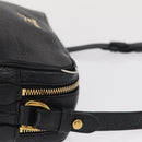 PRADA Shoulder Bag Leather Black Gold Auth 165005-4