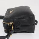 PRADA Shoulder Bag Leather Black Gold Auth 165005-5