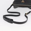 PRADA Shoulder Bag Leather Black Gold Auth 165005-7