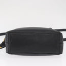 PRADA Shoulder Bag Leather Black Gold Auth 165005-6