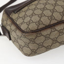 GUCCI GG Supreme Shoulder Bag PVC Beige Silver 114291 Auth 165009-11