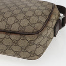 GUCCI GG Supreme Shoulder Bag PVC Beige Silver 114291 Auth 165009-12