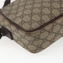 GUCCI GG Supreme Shoulder Bag PVC Beige Silver 114291 Auth 165009-13