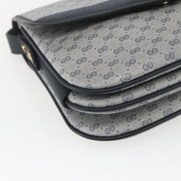 GUCCI Micro GG Supreme Shoulder Bag PVC Navy Gold 001 116 0862 Auth 165010
