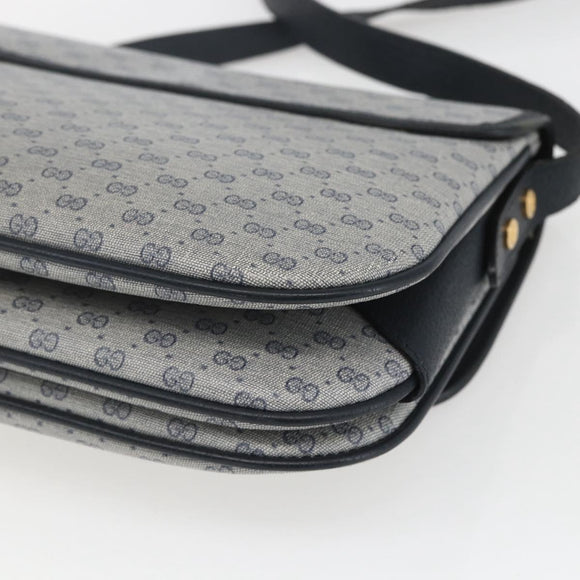 GUCCI Micro GG Supreme Shoulder Bag PVC Navy Gold 001 116 0862 Auth 165010