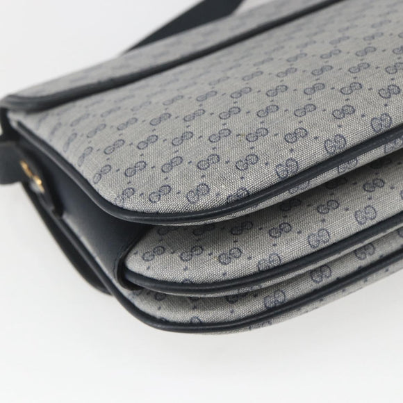 GUCCI Micro GG Supreme Shoulder Bag PVC Navy Gold 001 116 0862 Auth 165010