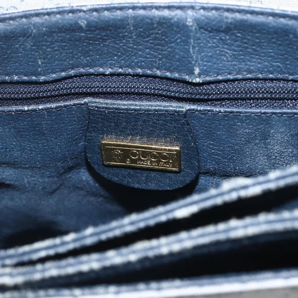 GUCCI Micro GG Supreme Shoulder Bag PVC Navy Gold 001 116 0862 Auth 165010