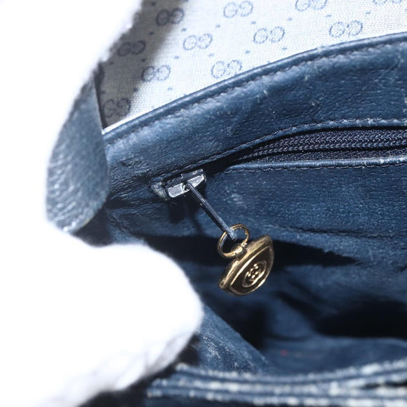 GUCCI Micro GG Supreme Shoulder Bag PVC Navy Gold 001 116 0862 Auth 165010