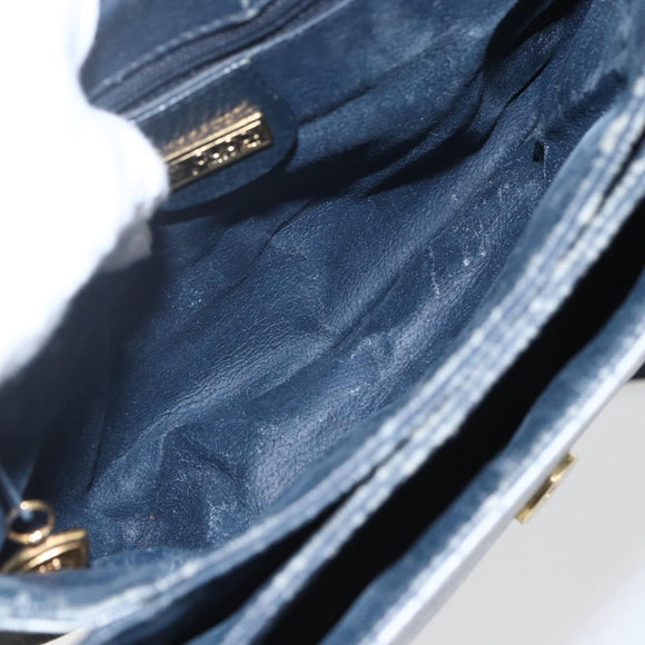 GUCCI Micro GG Supreme Shoulder Bag PVC Navy Gold 001 116 0862 Auth 165010