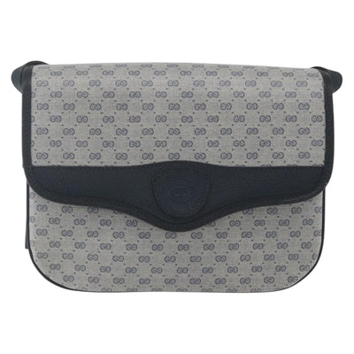 GUCCI Micro GG Supreme Shoulder Bag PVC Navy Gold 001 116 0862 Auth 165010 - 0