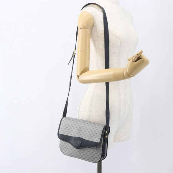 GUCCI Micro GG Supreme Shoulder Bag PVC Navy Gold 001 116 0862 Auth 165010