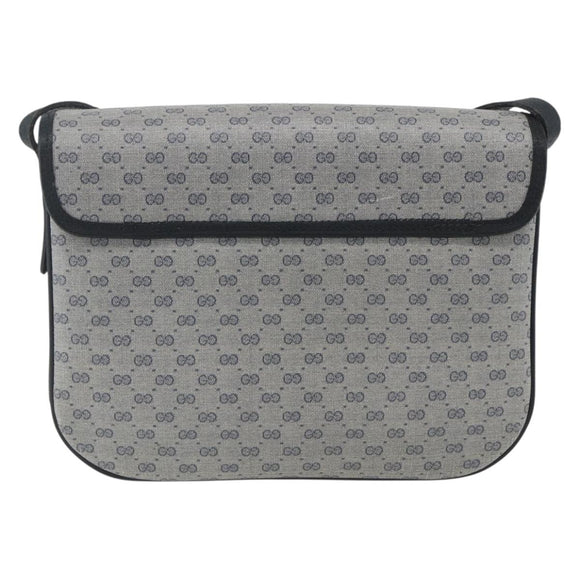 GUCCI Micro GG Supreme Shoulder Bag PVC Navy Gold 001 116 0862 Auth 165010