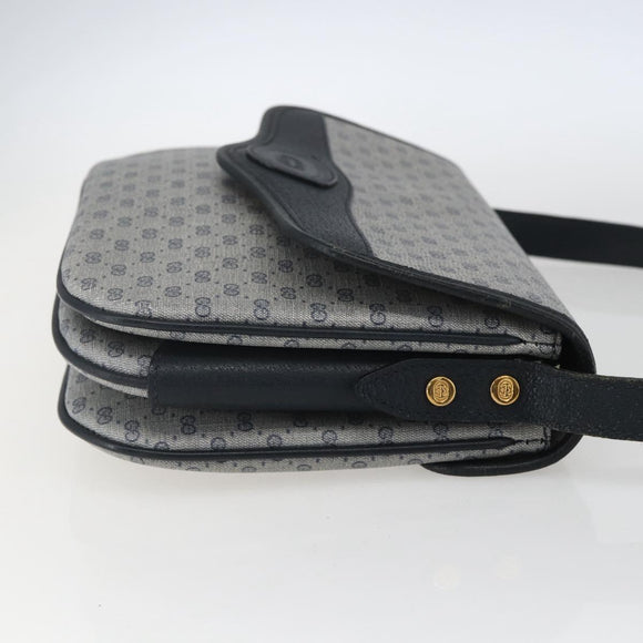 GUCCI Micro GG Supreme Shoulder Bag PVC Navy Gold 001 116 0862 Auth 165010