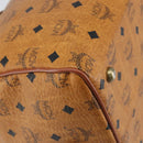 MCM Vicetos Logogram Boston Bag PVC Leather Brown Gold Auth 165012-13