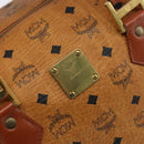 MCM Vicetos Logogram Boston Bag PVC Leather Brown Gold Auth 165012-14