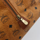MCM Vicetos Logogram Boston Bag PVC Leather Brown Gold Auth 165012-16