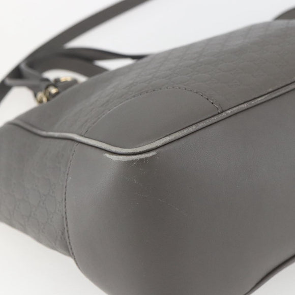 GUCCI Micro GG Canvas Guccissima Handtasche 2way Grau Gold 449241 Auth 165015