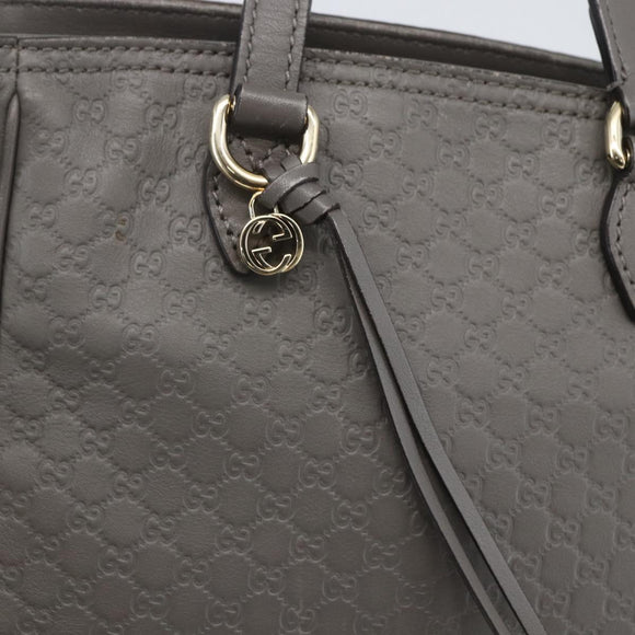 GUCCI Micro GG Canvas Guccissima Handtasche 2way Grau Gold 449241 Auth 165015