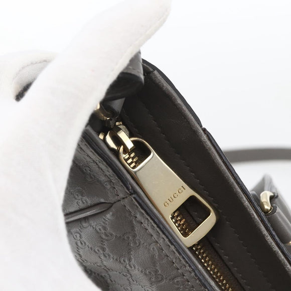 GUCCI Micro GG Canvas Guccissima Handtasche 2way Grau Gold 449241 Auth 165015