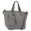 GUCCI Micro GG Canvas Guccissima Handtasche 2way Grau Gold 449241 Auth 165015-1