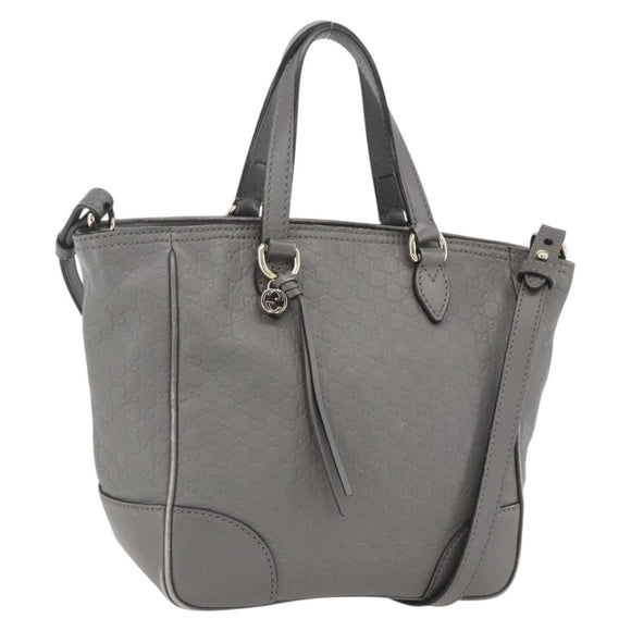 GUCCI Micro GG Canvas Guccissima Handtasche 2way Grau Gold 449241 Auth 165015