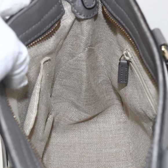 GUCCI Micro GG Canvas Guccissima Handtasche 2way Grau Gold 449241 Auth 165015