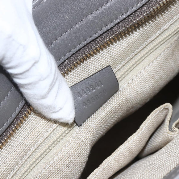 GUCCI Micro GG Canvas Guccissima Handtasche 2way Grau Gold 449241 Auth 165015