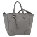 GUCCI Micro GG Canvas Guccissima Handtasche 2way Grau Gold 449241 Auth 165015-13
