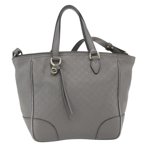 GUCCI Micro GG Canvas Guccissima Handtasche 2way Grau Gold 449241 Auth 165015