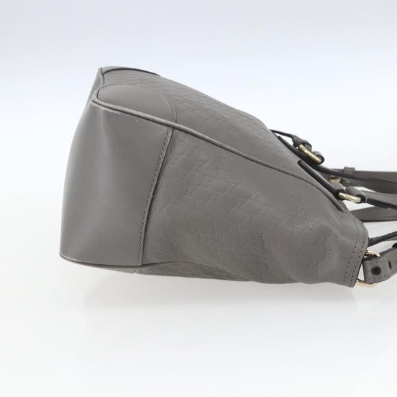 GUCCI Micro GG Canvas Guccissima Handtasche 2way Grau Gold 449241 Auth 165015