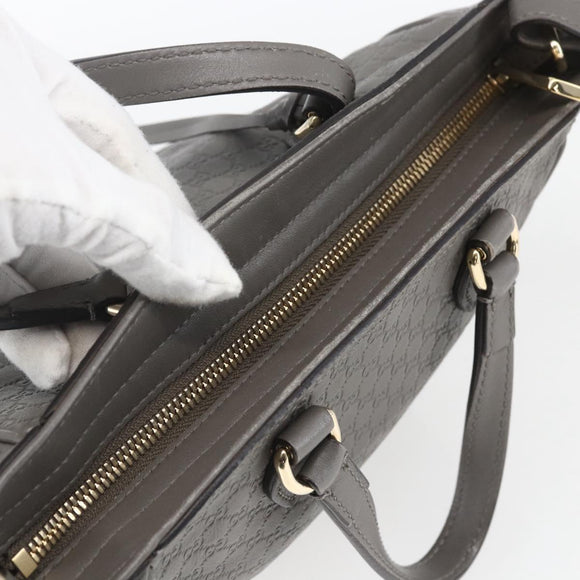 GUCCI Micro GG Canvas Guccissima Handtasche 2way Grau Gold 449241 Auth 165015