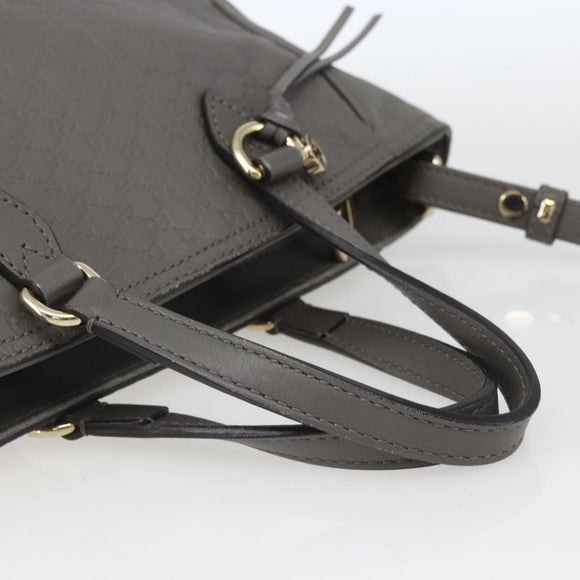 GUCCI Micro GG Canvas Guccissima Handtasche 2way Grau Gold 449241 Auth 165015