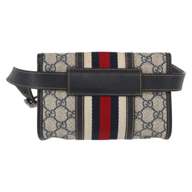 GUCCI GG Supreme Waist bag PVC Navy Silver 152597 Auth 165016 - 0