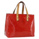 LOUIS VUITTON Monogram Vernis Reade PM Bag Pomme D'amour M91990 LV Auth 165017-1
