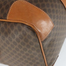 CELINE Macadam Canvas Boston Bag PVC Leather Brown Gold Auth 165025V-11